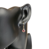 BRINCO ARGOLINHA COM PEDRA ROSA