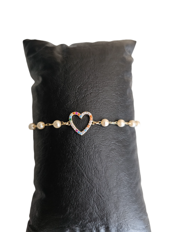 PULSEIRA CORAÇÃO EM RIVIERA COLORIDAS