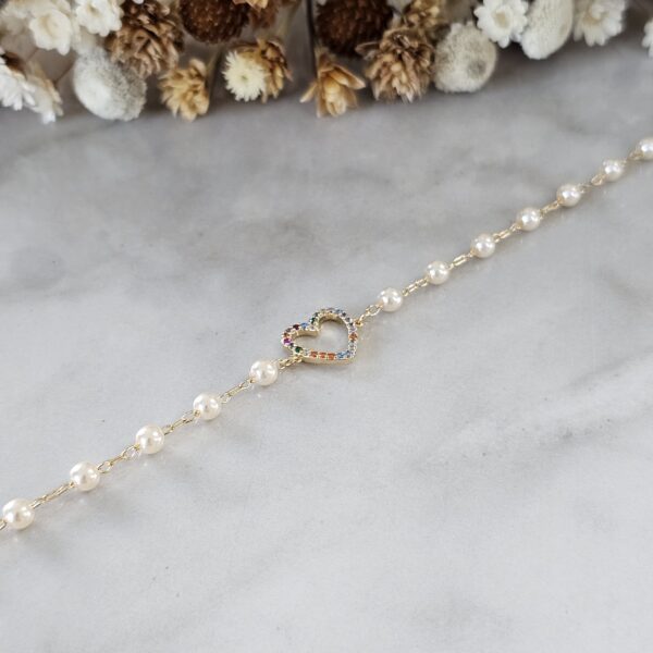 PULSEIRA CORAÇÃO EM RIVIERA COLORIDAS