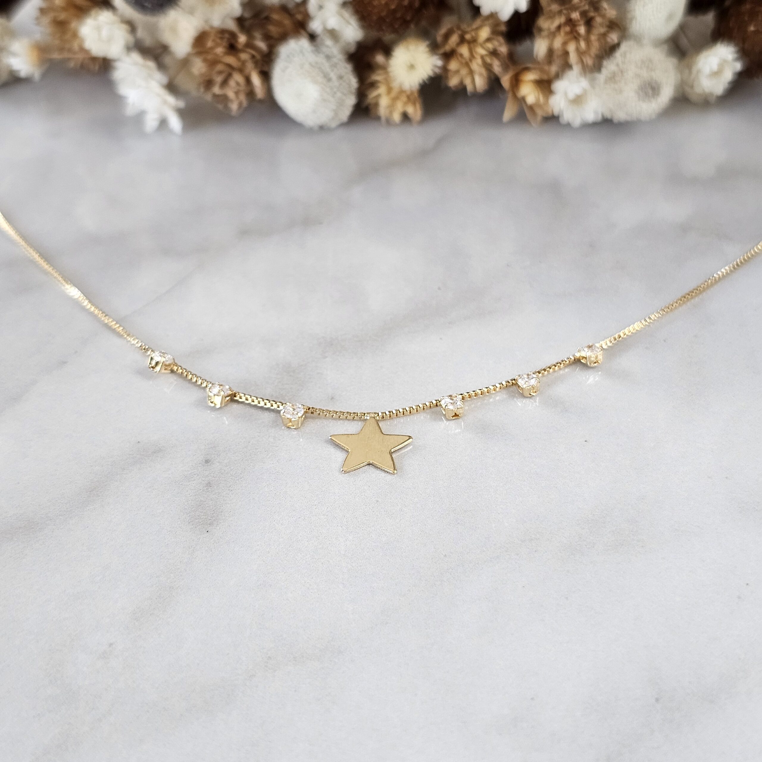 COLAR ESTRELA E ZIRCÔNIAS