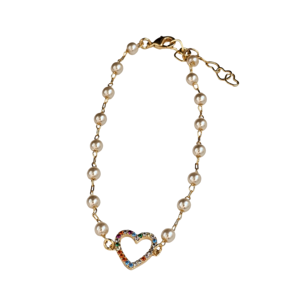 PULSEIRA CORAÇÃO EM RIVIERA COLORIDAS