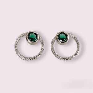 BRINCO ZIRCÔNIAS COM PEDRA VERDE