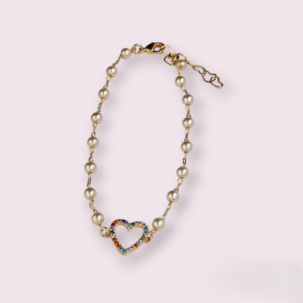 PULSEIRA CORAÇÃO EM RIVIERA COLORIDAS